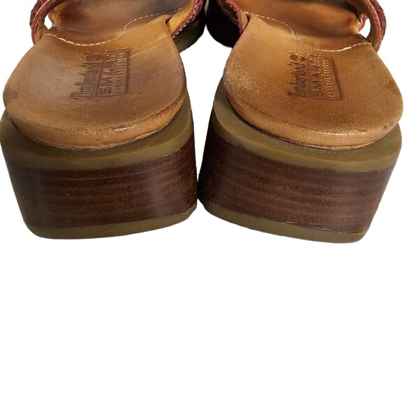 Timberland Burgundy‎ Leather Clog Sandals Sz 8.5M Smart Comfort System - Picture 8 of 8